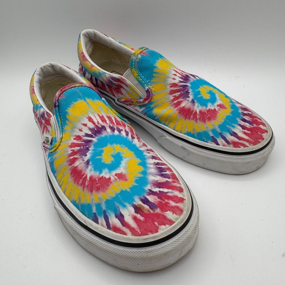 Vans Classic Slip-On Multi Color Tie Dye Canvas Skate Shoes Womens 6.5 Mens 5.0